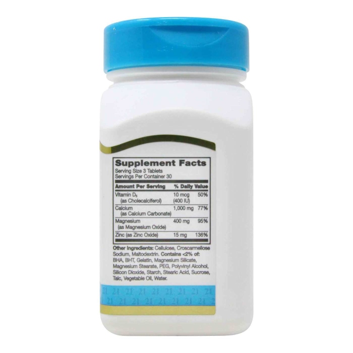 21st Century, Calcium Magnesium Zinc + D3 